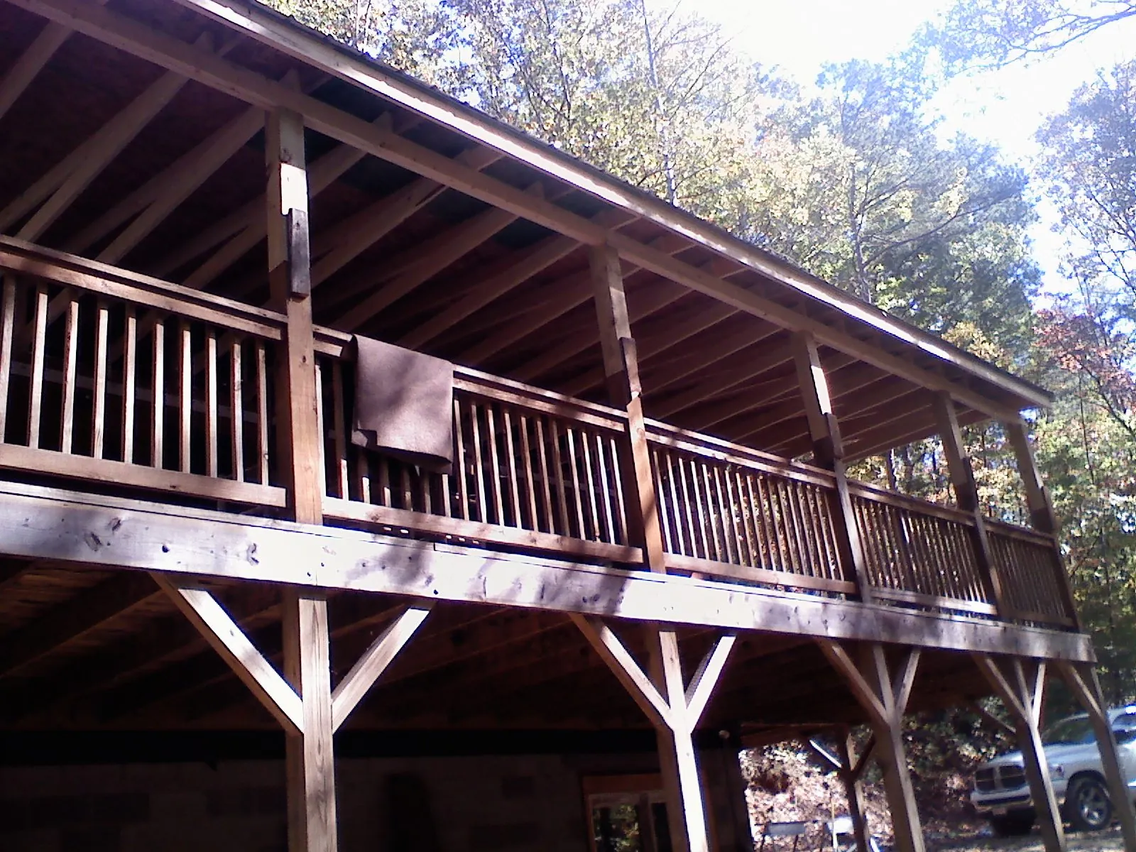 Timber framing under a new elevated porch and deck — Roof Leak Repair in Parker Ford by Roofing Brothers